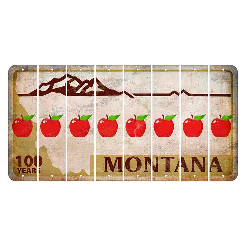 Montana Centennial Cut License Plate Strips (Set of 8) Apple