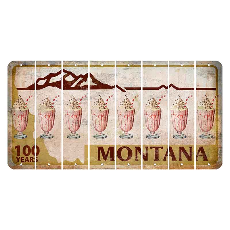 Montana Centennial Cut License Plate Strips (Set of 8) Milkshake