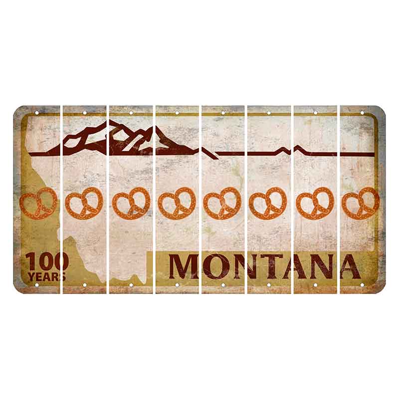 Montana Centennial Cut License Plate Strips (Set of 8) Pretzel