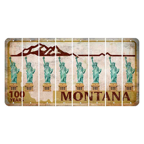 Montana Centennial Cut License Plate Strips (Set of 8) Statue of Liberty