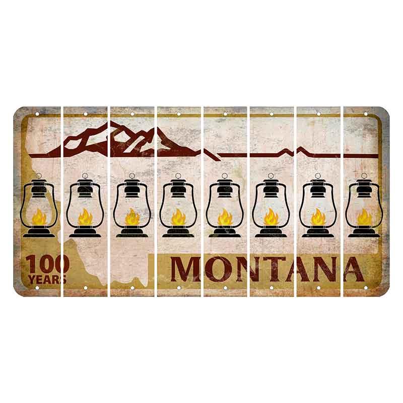 Montana Centennial Cut License Plate Strips (Set of 8) Lantern