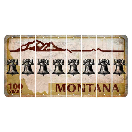 Montana Centennial Cut License Plate Strips (Set of 8) Liberty Bell