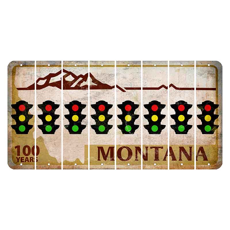 Montana Centennial Cut License Plate Strips (Set of 8) Traffic Light