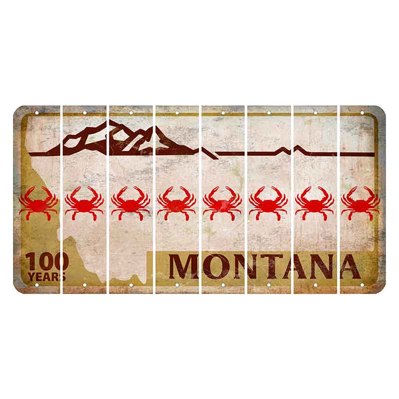 Montana Centennial Cut License Plate Strips (Set of 8) Crab