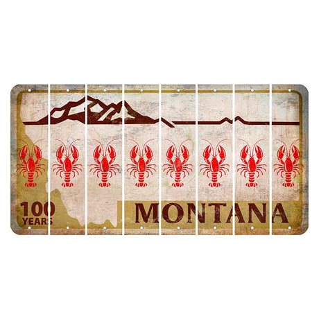 Montana Centennial Cut License Plate Strips (Set of 8) Lobster