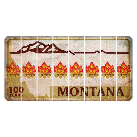 Montana Centennial Cut License Plate Strips (Set of 8) Campfire