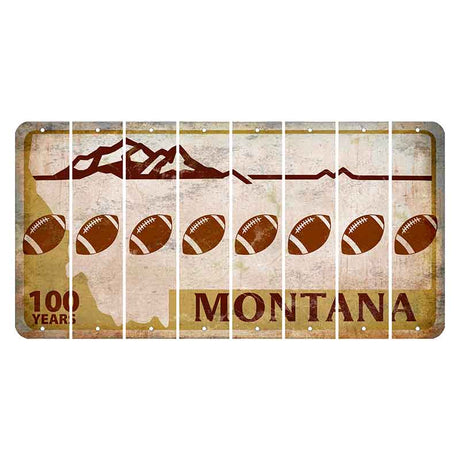 Montana Centennial Cut License Plate Strips (Set of 8) Football