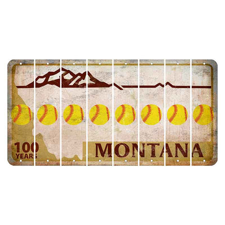 Montana Centennial Cut License Plate Strips (Set of 8) Softball