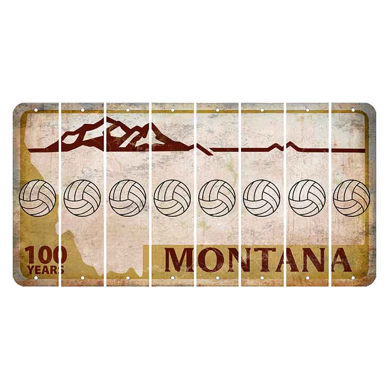 Montana Centennial Cut License Plate Strips (Set of 8) Volleyball