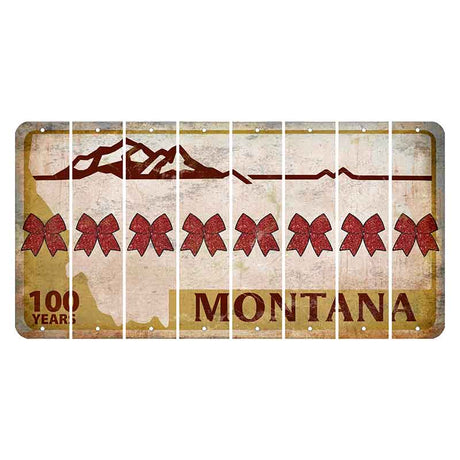 Montana Centennial Cut License Plate Strips (Set of 8) Cheer Bow