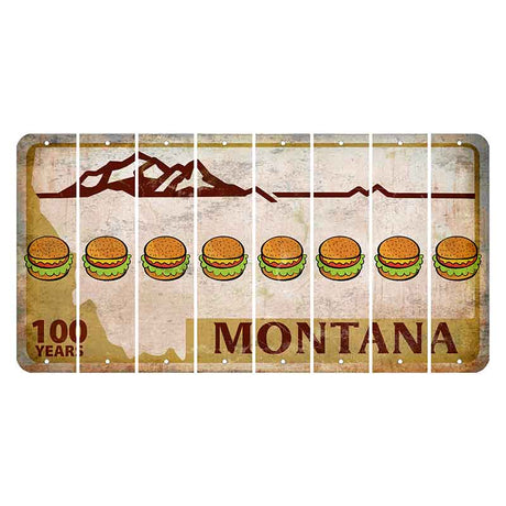 Montana Centennial Cut License Plate Strips (Set of 8) Hamburger