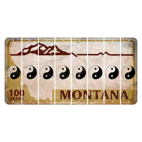 Montana Centennial Cut License Plate Strips (Set of 8) Yin Yang