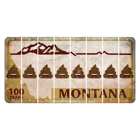 Montana Centennial Cut License Plate Strips (Set of 8) Emoji - Poop