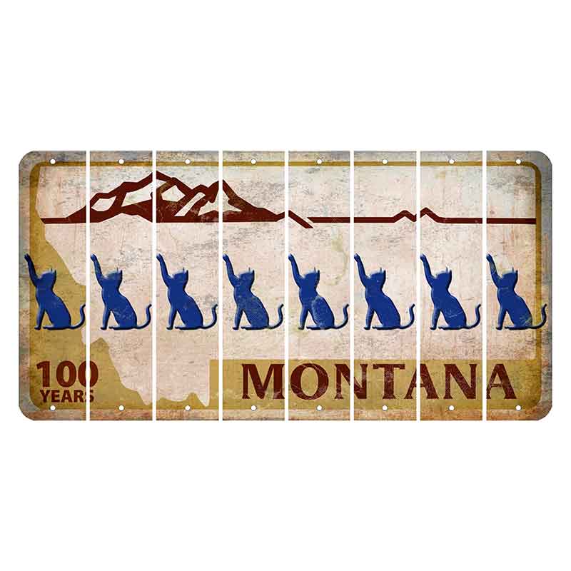 Montana Centennial Cut License Plate Strips (Set of 8) Cat