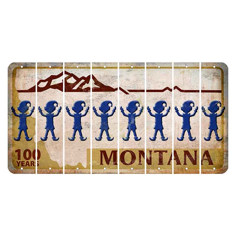 Montana Centennial Cut License Plate Strips (Set of 8) Elf