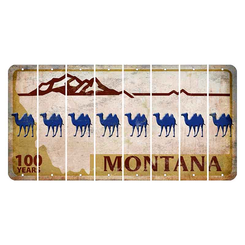 Montana Centennial Cut License Plate Strips (Set of 8) Camel