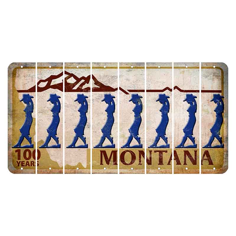 Montana Centennial Cut License Plate Strips (Set of 8) Cowgirl - Leaning