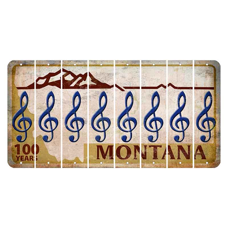 Montana Centennial Cut License Plate Strips (Set of 8) Music Note