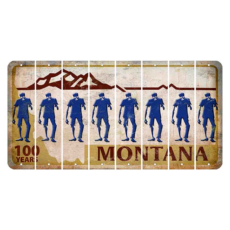 Montana Centennial Cut License Plate Strips (Set of 8) Zombie