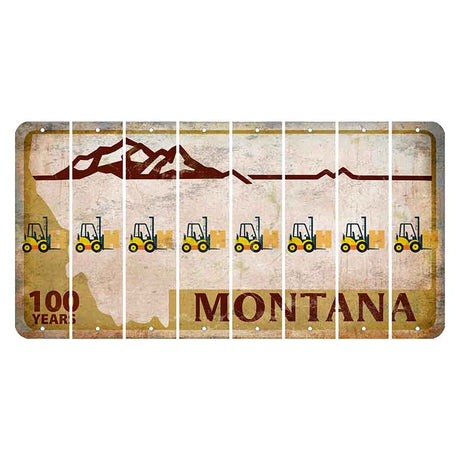 Montana Centennial Cut License Plate Strips (Set of 8) Forklift