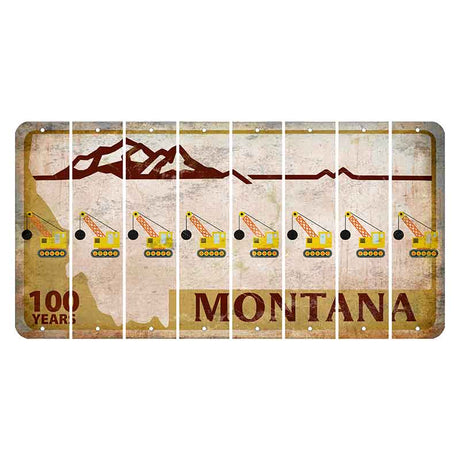 Montana Centennial Cut License Plate Strips (Set of 8) Wrecking Ball Crane