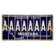 Montana Blue Treasure State Cut License Plate Strips (Set of 8) A