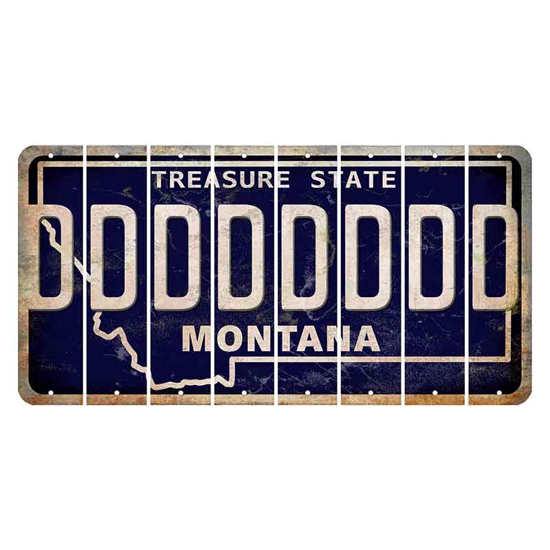 Montana Blue Treasure State Cut License Plate Strips (Set of 8) D