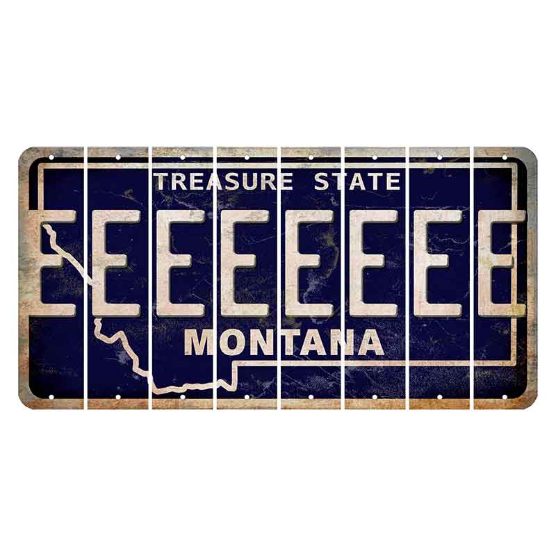 Montana Blue Treasure State Cut License Plate Strips (Set of 8) E