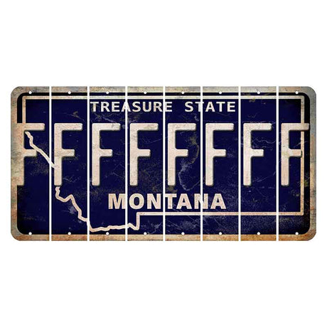 Montana Blue Treasure State Cut License Plate Strips (Set of 8) F