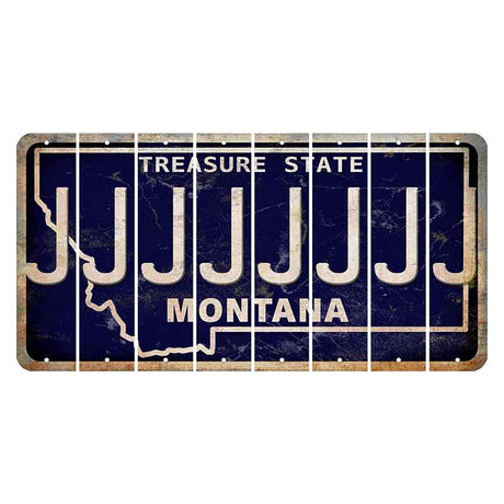 Montana Blue Treasure State Cut License Plate Strips (Set of 8) J