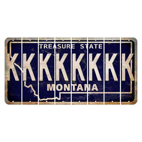 Montana Blue Treasure State Cut License Plate Strips (Set of 8) K