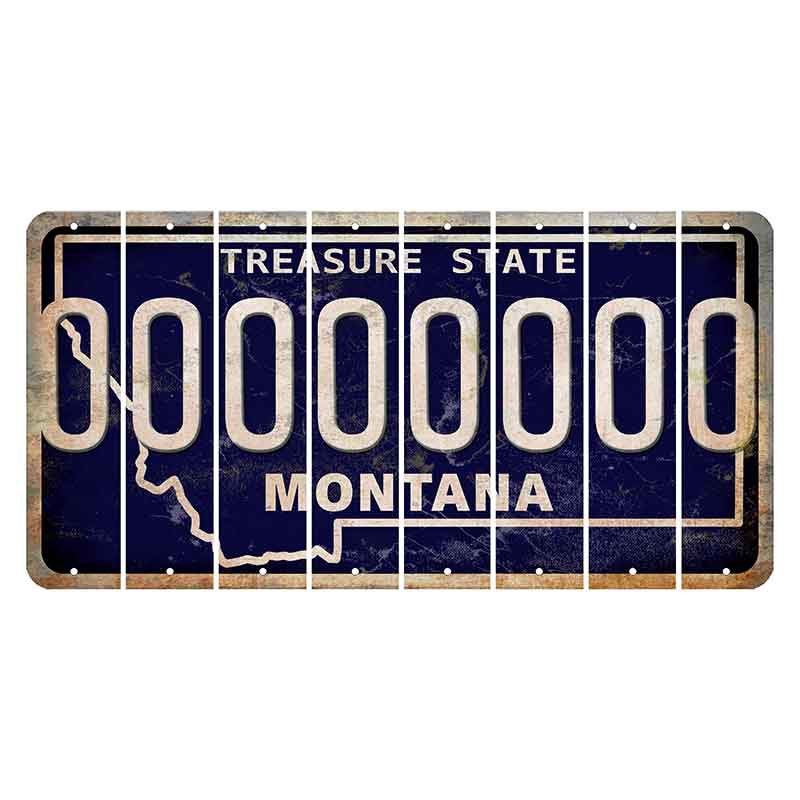 Montana Blue Treasure State Cut License Plate Strips (Set of 8) O