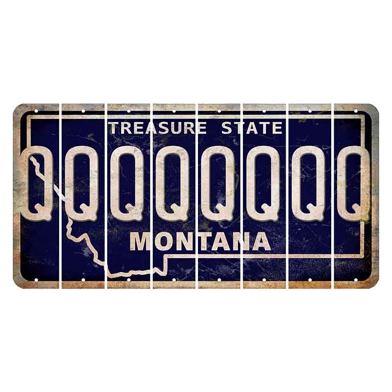 Montana Blue Treasure State Cut License Plate Strips (Set of 8) Q