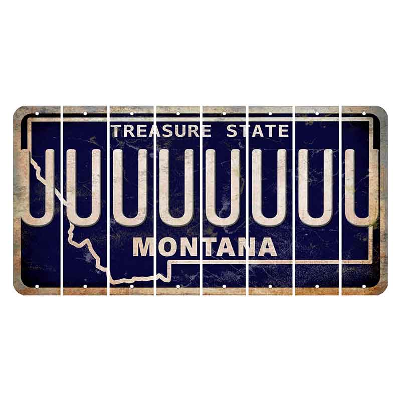 Montana Blue Treasure State Cut License Plate Strips (Set of 8) U