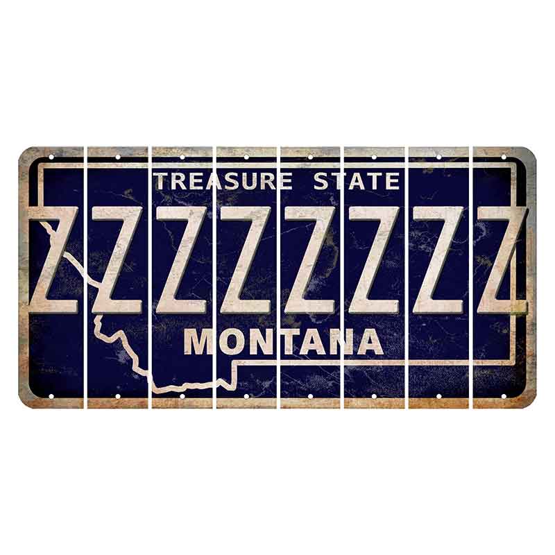 Montana Blue Treasure State Cut License Plate Strips (Set of 8) Z