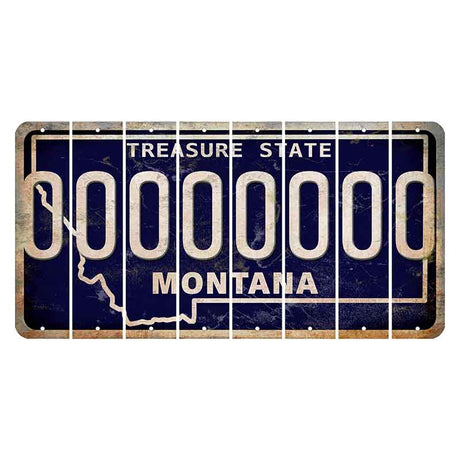 Montana Blue Treasure State Cut License Plate Strips (Set of 8)