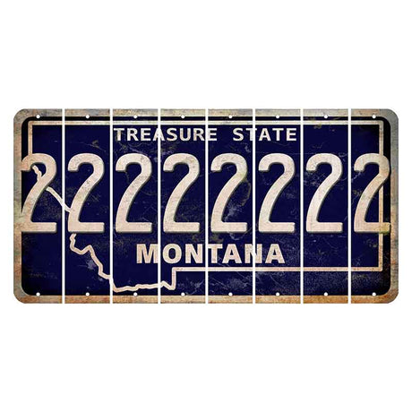 Montana Blue Treasure State Cut License Plate Strips (Set of 8) 2