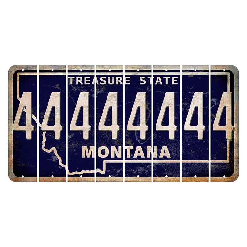 Montana Blue Treasure State Cut License Plate Strips (Set of 8) 4