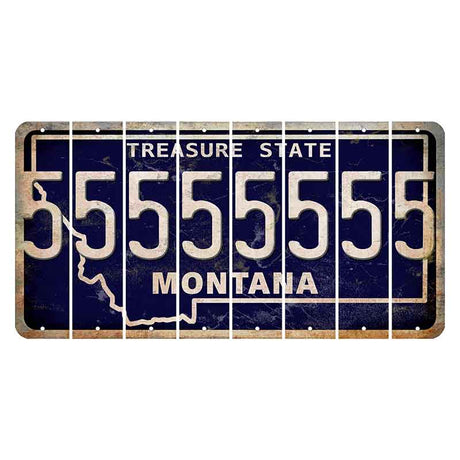 Montana Blue Treasure State Cut License Plate Strips (Set of 8) 5