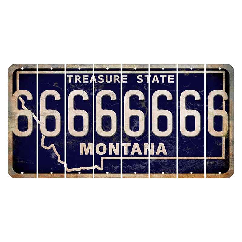 Montana Blue Treasure State Cut License Plate Strips (Set of 8) 6