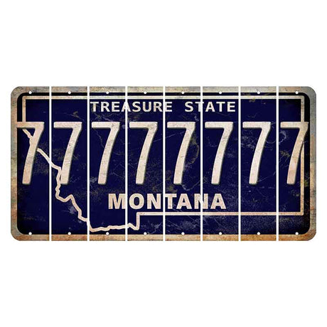 Montana Blue Treasure State Cut License Plate Strips (Set of 8) 7