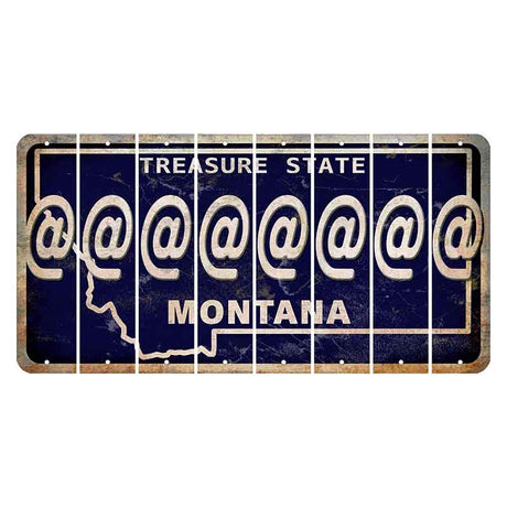 Montana Blue Treasure State Cut License Plate Strips (Set of 8) At Sign