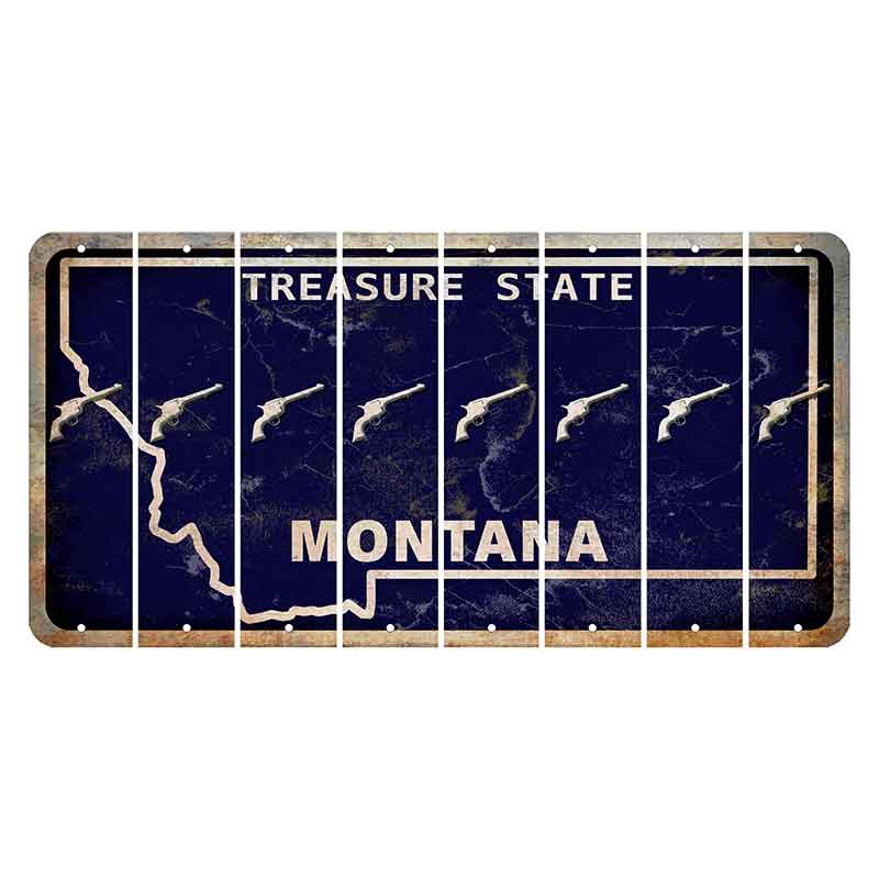 Montana Blue Treasure State Cut License Plate Strips (Set of 8) Revolver