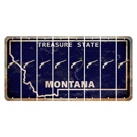 Montana Blue Treasure State Cut License Plate Strips (Set of 8) Revolver