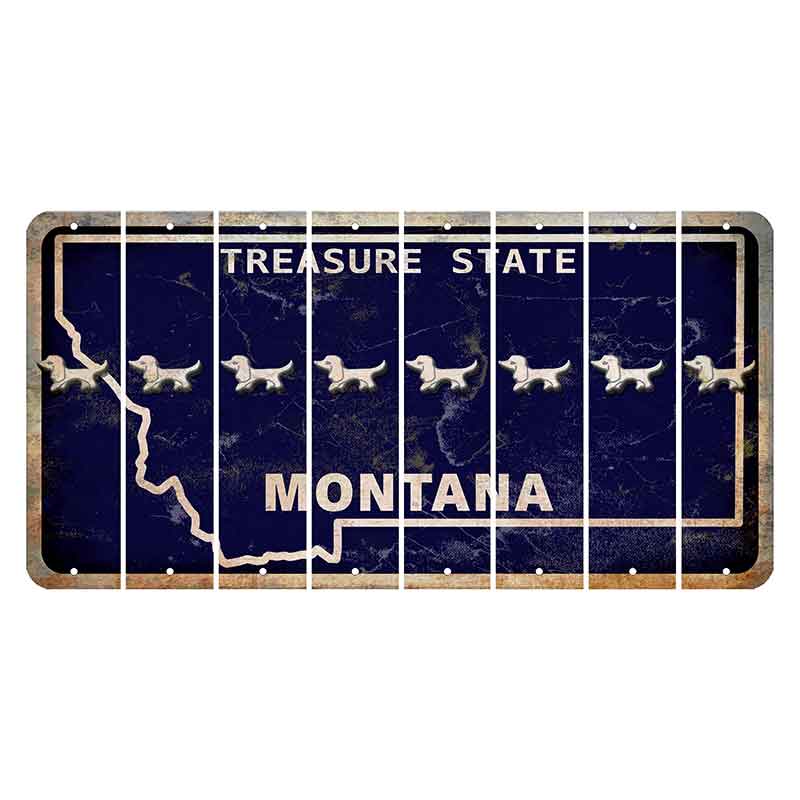 Montana Blue Treasure State Cut License Plate Strips (Set of 8) Dog