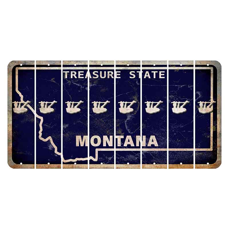 Montana Blue Treasure State Cut License Plate Strips (Set of 8) Sloth