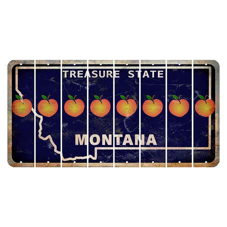 Montana Blue Treasure State Cut License Plate Strips (Set of 8) Peach