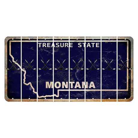 Montana Blue Treasure State Cut License Plate Strips (Set of 8) Hockey