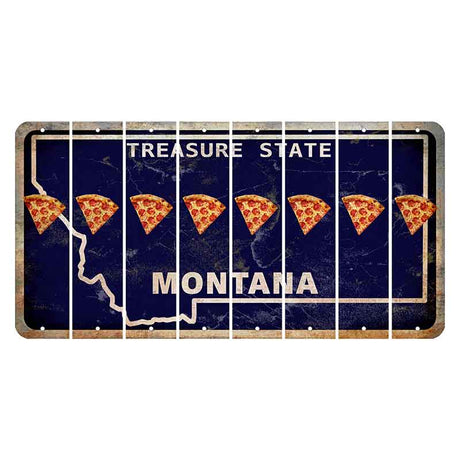 Montana Blue Treasure State Cut License Plate Strips (Set of 8) Pizza