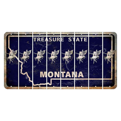 Montana Blue Treasure State Cut License Plate Strips (Set of 8) Fairy